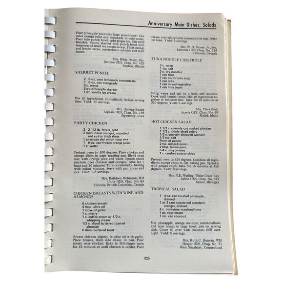 1970 Eastern Star Holiday Cookbook Montgomery AL Vintage Spiral VG Community - Picture 6 of 8